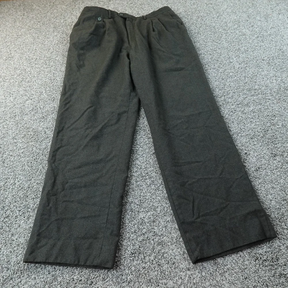 Wool‎ Cashmere Pants Mens 34X31 Gray Chino Trouser Dress Slacks Pleated Italy 48